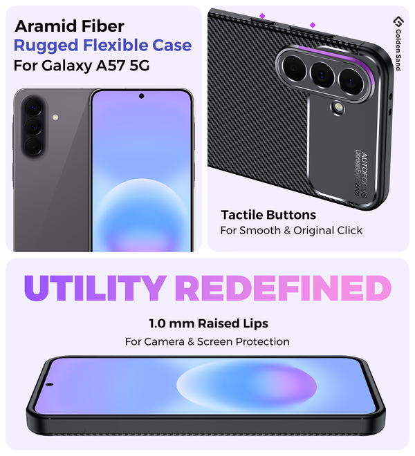 Samsung Galaxy A57 5G (6.72 inch) Back Cover | Aramid Fiber Series, Black