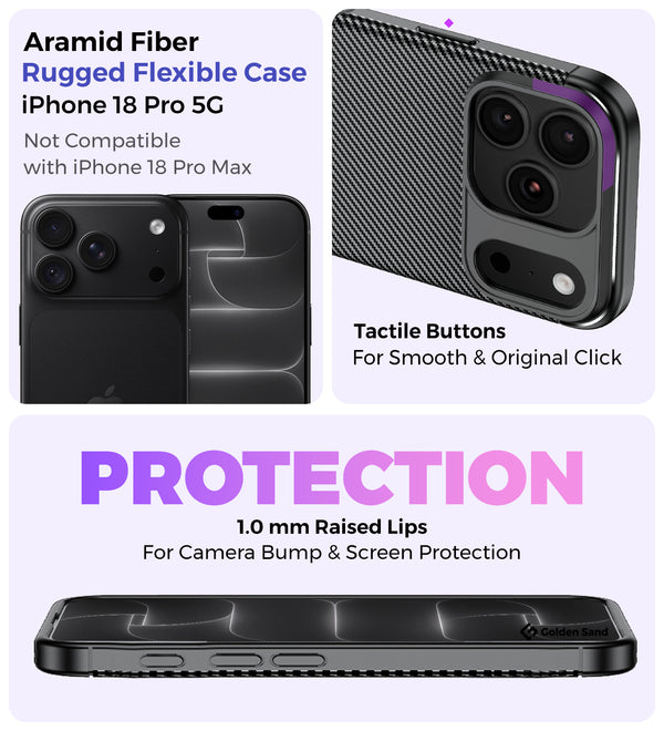 Apple iPhone 18 Pro 5G (6.3 inch) Back Cover | Aramid Fiber Series, Black