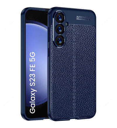 Samsung Galaxy S23 FE 5G (6.4 inch) Back Cover | Vegan Leather Series, Blue