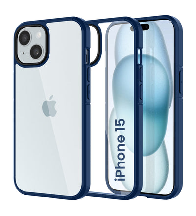 Apple iPhone 15 (6.1 inch) Back Cover | Ice Crystal Series [Anti Yellow], Blue