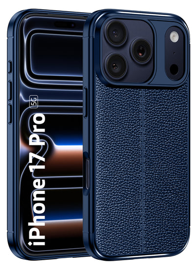 Apple iPhone 17 Pro 5G (6.3 inch) Back Cover | Vegan Leather Series, Blue