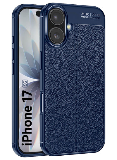 Apple iPhone 17 5G (6.3 inch) Back Cover | Vegan Leather Series, Blue