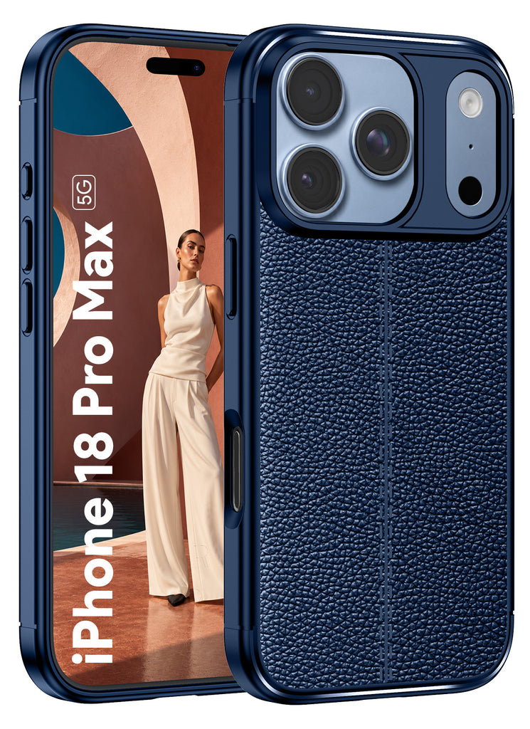 Apple iPhone 18 Pro Max 5G (6.9 inch) Back Cover | Vegan Leather Series, Blue