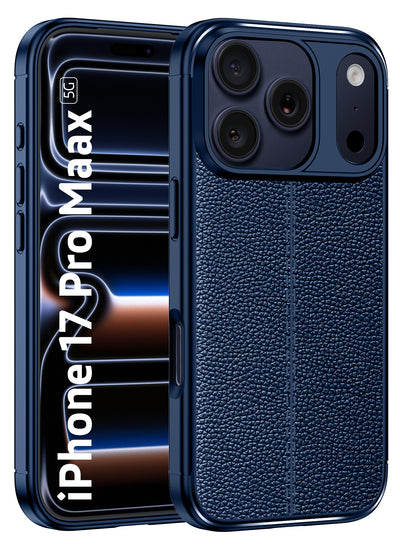Apple iPhone 17 Pro Max 5G (6.9 inch) Back Cover | Vegan Leather Series, Blue