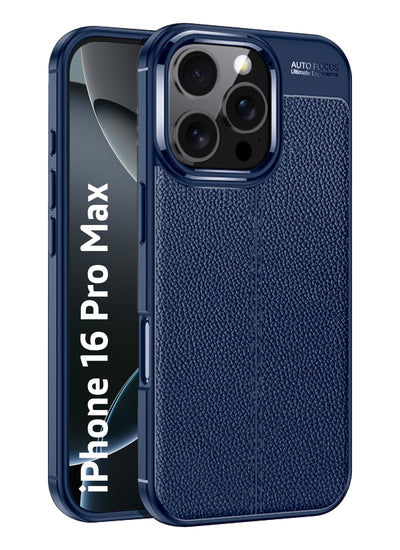 Apple iPhone 16 Pro Max (6.9 inch) Back Cover | Vegan Leather Series, Blue