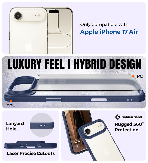 Apple iPhone Air, iPhone 17 Air 5G (6.9 inch) Back Cover | Rugged Frosted Series, Deep Blue