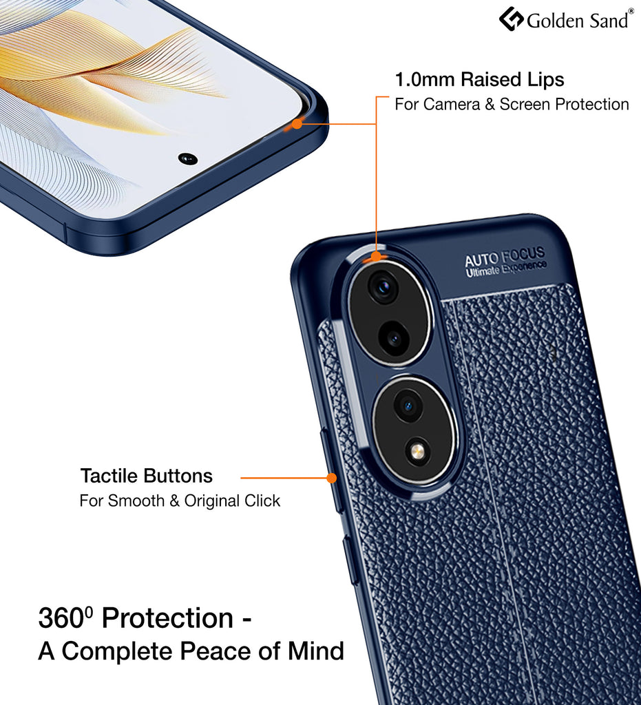 Leather Armor TPU Series Shockproof Armor Back Cover for HONOR 90 5G, –  Golden Sand