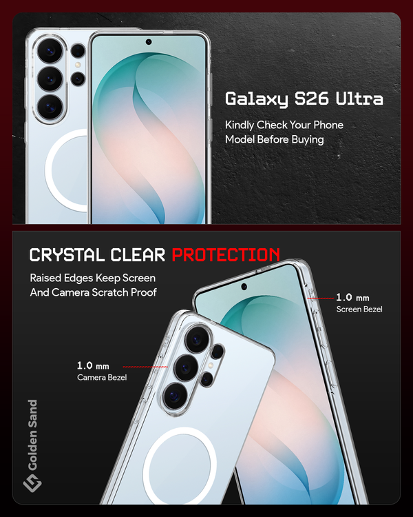 Samsung Galaxy S26 Ultra 5G (6.9 inch) Back Cover | Aura MagSnap Series, Crystal Clear
