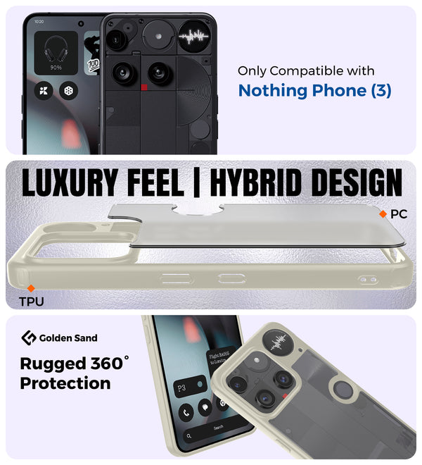 Nothing Phone (3) 5G (6.67 inch) Back Cover | Rugged Frosted Series, Ivory Grey