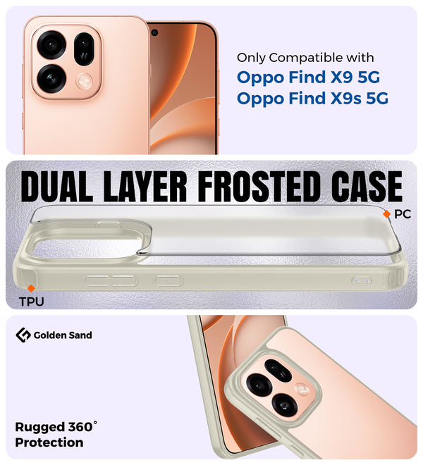 Oppo Find X9s 5G, Oppo Find X9 5G (6.59 inch) Back Cover | Rugged Frosted Series, Ivory