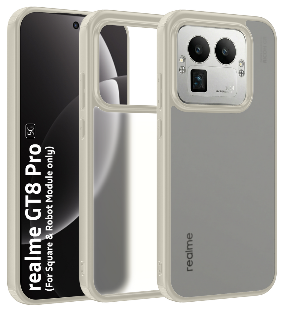 Realme GT 8 Pro 5G, Realme GT 8 Pro Dream Edition, [Compatible With Only Square & Robot Camera Module], (6.79 inch) Back Cover | Rugged Frosted Series, Ivory Grey
