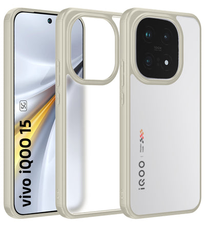iQOO 15 5G (6.85 inch) Back Cover | Rugged Frosted Series, Ivory Grey
