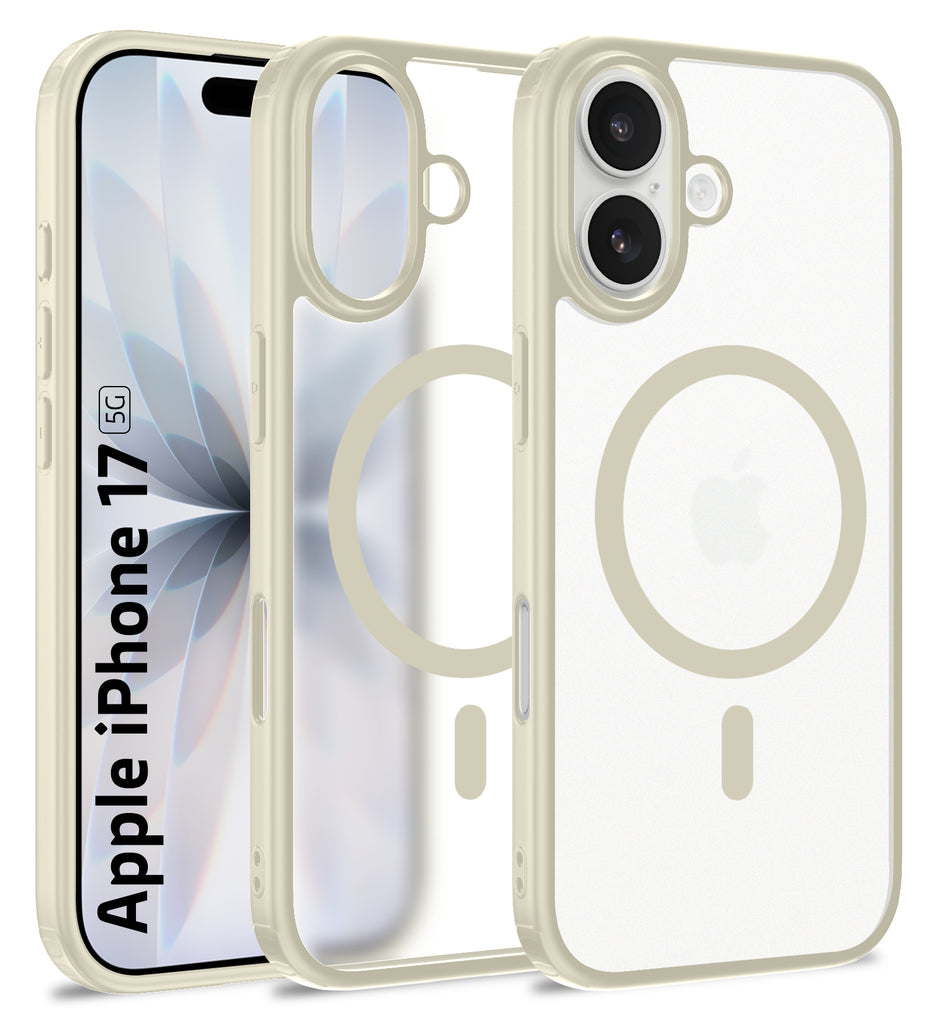 Apple iPhone 17 5G (6.3 inch) Back Cover | Rugged Frosted MagSnap Series, Ivory Grey