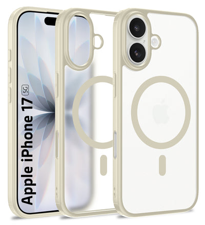Apple iPhone 17 5G (6.3 inch) Back Cover | Rugged Frosted MagSnap Series, Ivory Grey