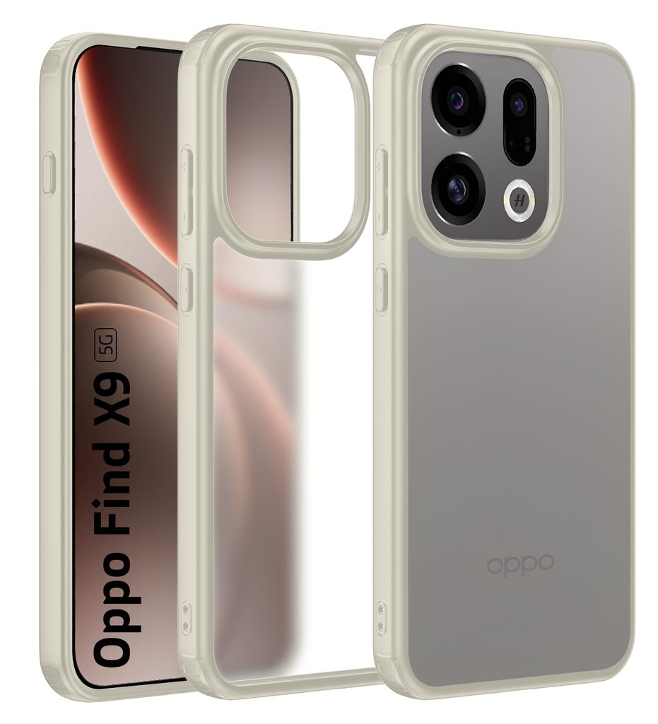 Oppo Find X9 5G (6.59 inch) Back Cover | Rugged Frosted Series, Ivory Grey
