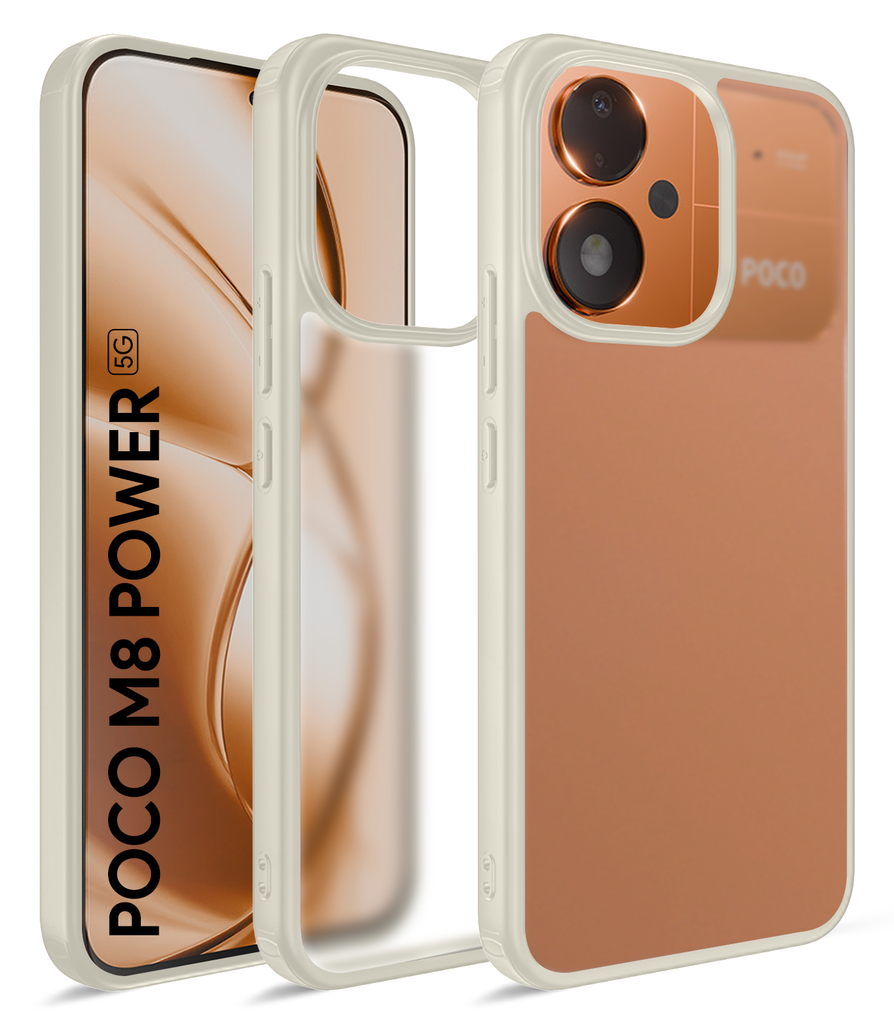 POCO M8 Power 5G (6.99 inch) Back Cover | Rugged Frosted Series, Ivory (Beige)