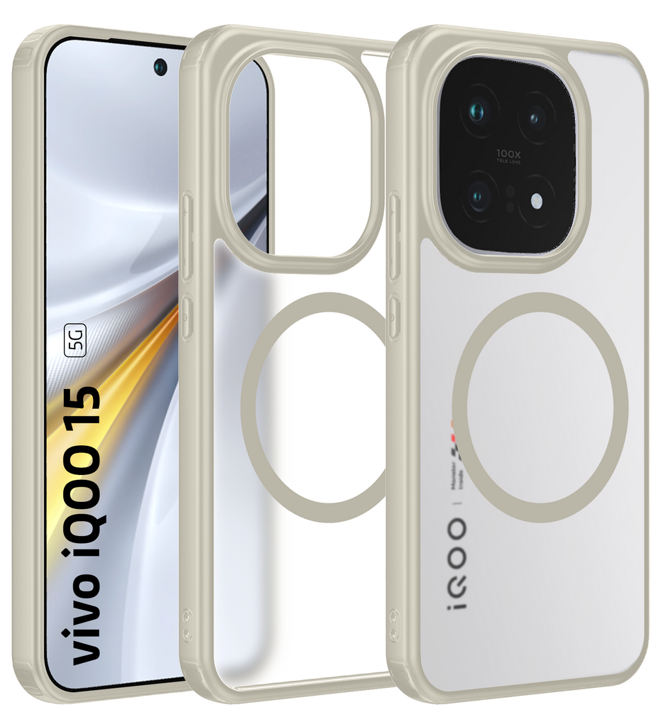iQOO 15 5G (6.85 inch) Back Cover | Rugged Frosted MagSnap Series, Legend Cream