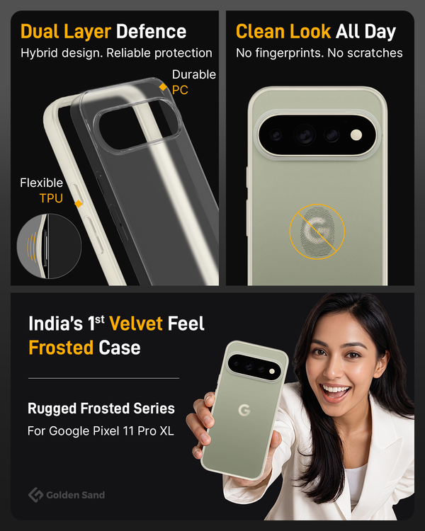Google Pixel 11 Pro XL 5G (6.8 inch) Back Cover | Rugged Frosted Series, Olive Ivory