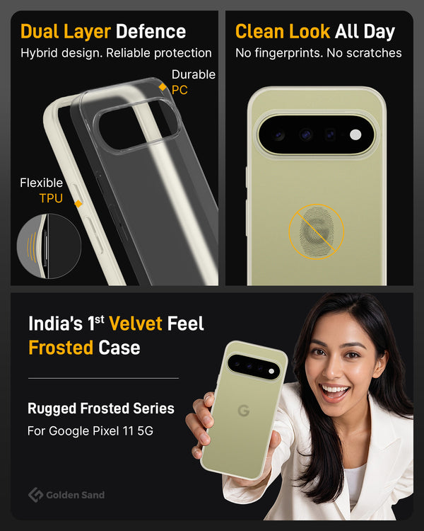 Google Pixel 11 5G (6.3 inch) Back Cover | Rugged Frosted Series, Pistachio Ivory