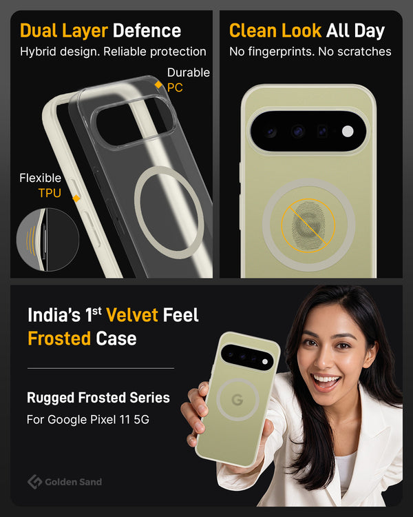 Google Pixel 11 5G (6.3 inch) Back Cover | Rugged Frosted MagSnap Series, Olive Ivory