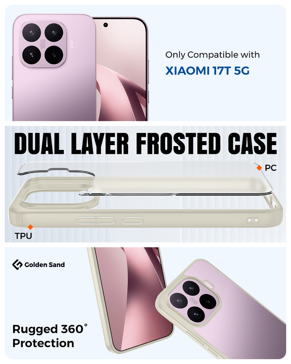 Pre Order, [Estimated Shipping Date: 15 June 2026], Xiaomi 17T 5G (6.59 inch) Back Cover | Rugged Frosted Series, Ivory