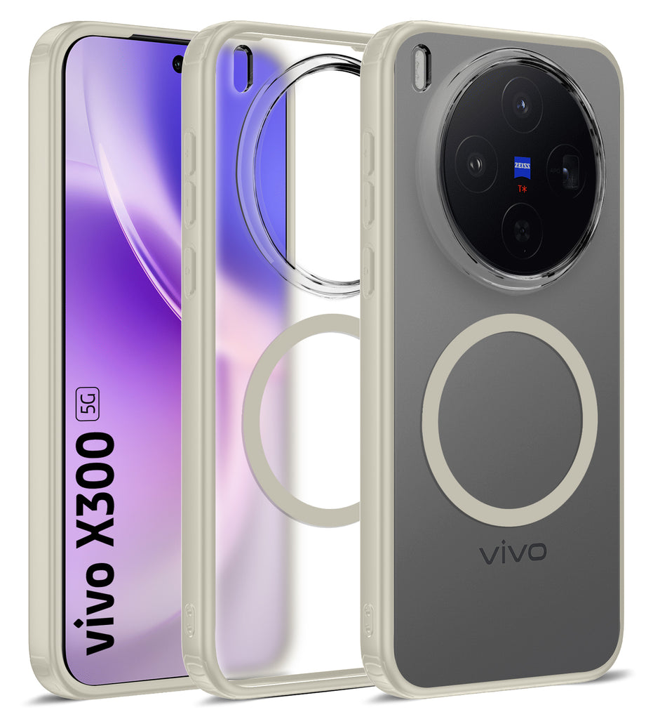 Vivo X300 5G (6.31 inch) Back Cover | Rugged Frosted MagSnap Series, Ivory