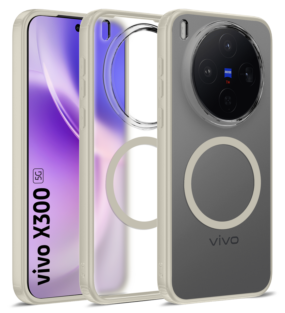 Vivo X300 5G (6.31 inch) Back Cover | Rugged Frosted MagSnap Series, Ivory
