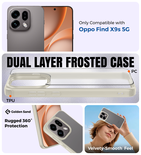 Oppo Find X9s 5G (6.59 inch) Back Cover | Rugged Frosted Series, Sunset Ivory