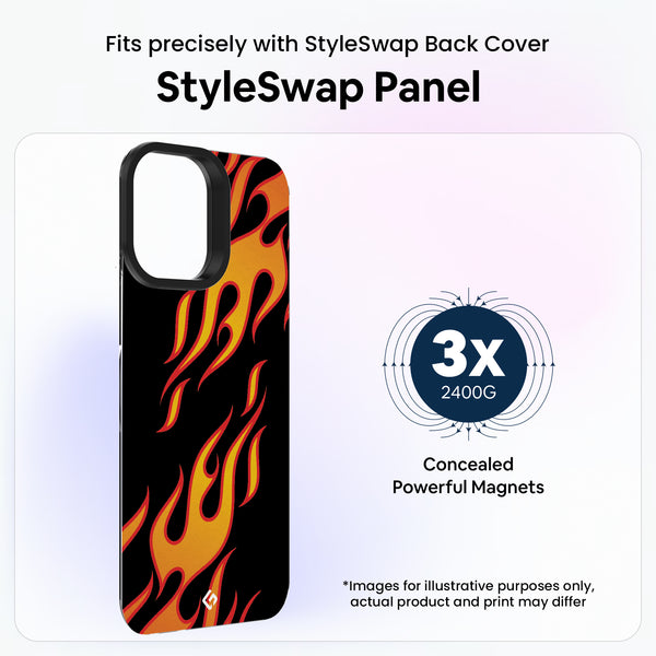Orange Fire Black [Abstract Theme] - StyleSwap Back Panel