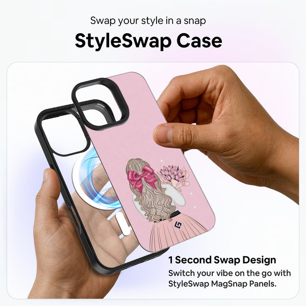 Cute Girl with Bow [Chic & Charming] - StyleSwap Back Cover + Back Panel