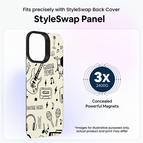 Music Doodle B&W [Abstract Theme] - StyleSwap Back Panel