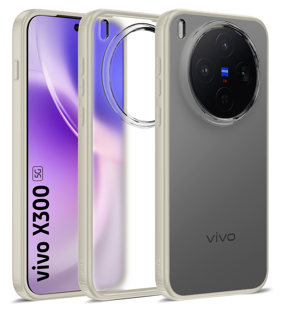 Vivo X300 5G (6.31 inch) Back Cover | Rugged Frosted Series, Mist Cream