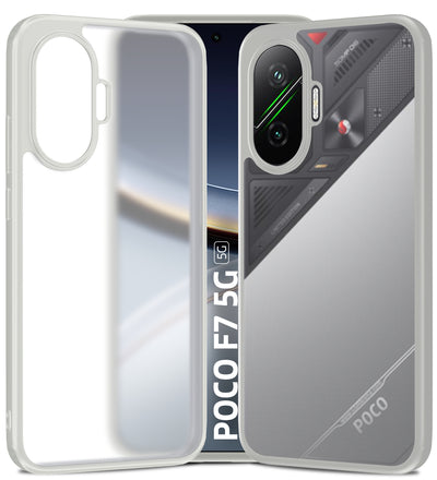 POCO F7 5G (6.83 inch) Back Cover | Rugged Frosted Series, Platinum Grey