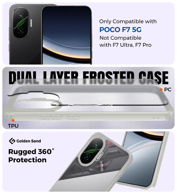 POCO F7 5G (6.83 inch) Back Cover | Rugged Frosted Series, Ivory Grey