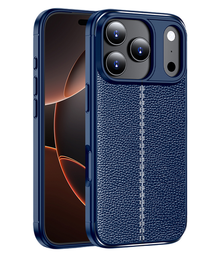 Apple iPhone 17 Pro 5G (6.3 inch) Back Cover | Vegan Leather Series, Blue