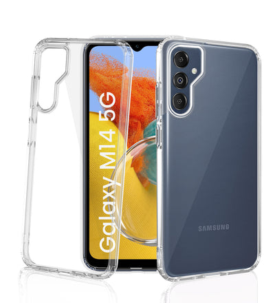 Ice Crystal Series Hybrid Transparent PC Military Grade TPU Back Cover for Samsung Galaxy M14 5G, 6.6 inch, Crystal Clear