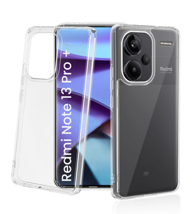 Ice Crystal Series Hybrid Transparent PC Military Grade TPU Back Cover for Redmi Note 13 Pro+ Plus 5G, 6.67 inch, Crystal Clear