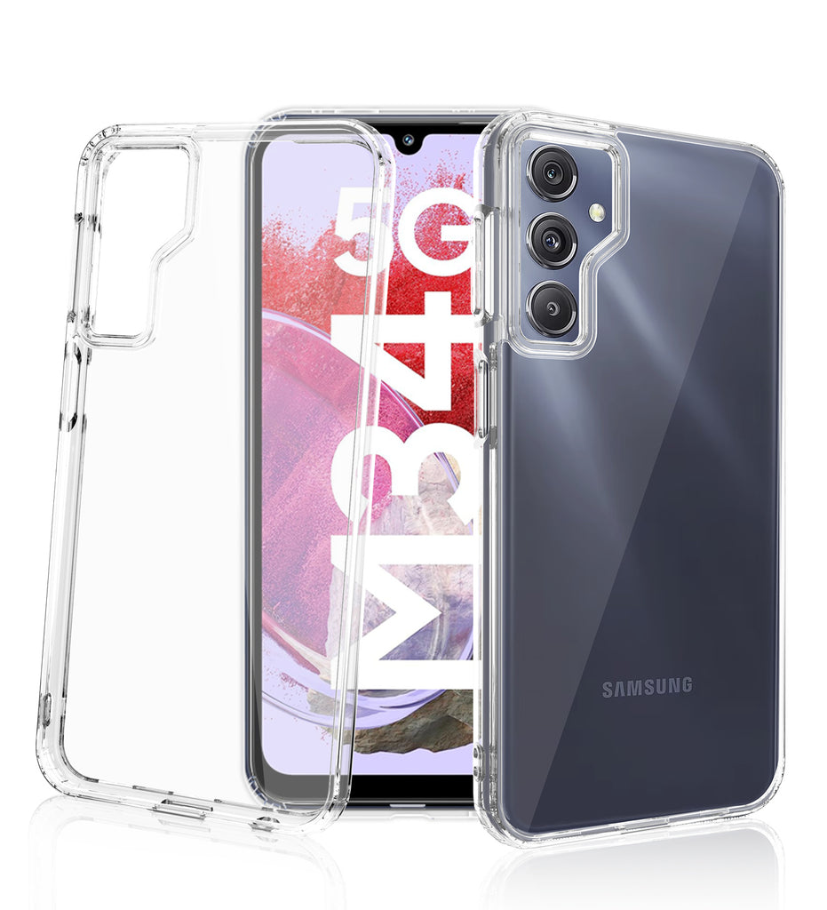 Ice Crystal Series Hybrid Transparent PC Military Grade TPU Back Cover for Samsung Galaxy M34 5G, Samsung Galaxy F34 5G, 6.5 inch, Crystal Clear