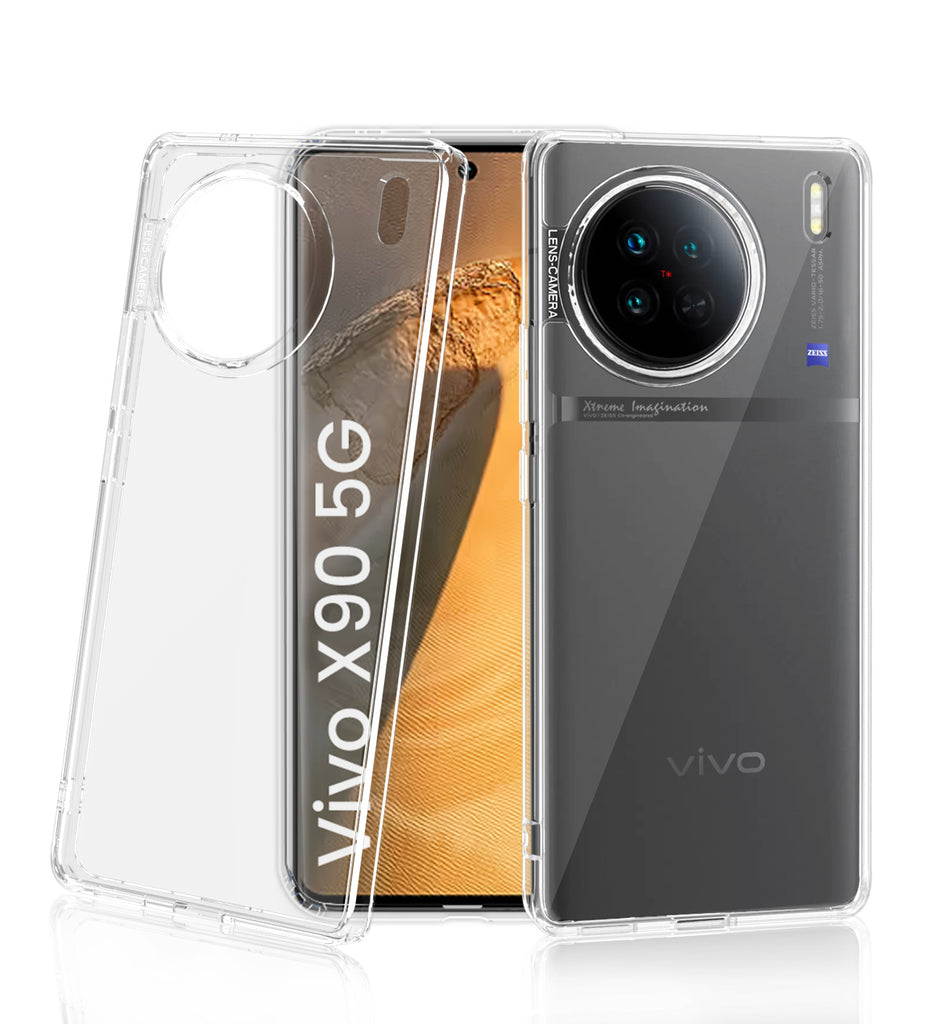 Ice Crystal Series Hybrid Transparent PC Military Grade TPU Back Cover for Vivo X90 5G, 6.78 inch, Crystal Clear