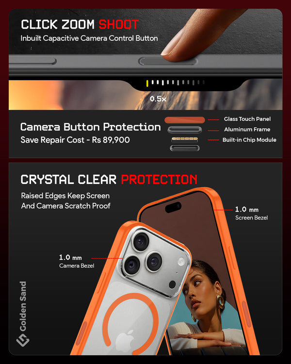Apple iPhone 18 Pro 5G (6.3 inch) Back Cover | Aura MagSnap Series, Cosmic Orange