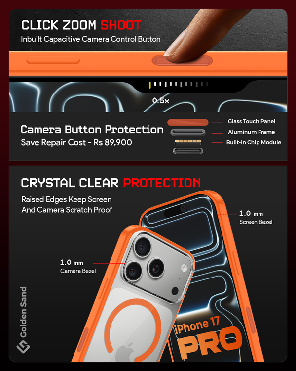 Apple iPhone 17 Pro 5G (6.3 inch) Back Cover | Aura MagSnap Series, Cosmic Orange