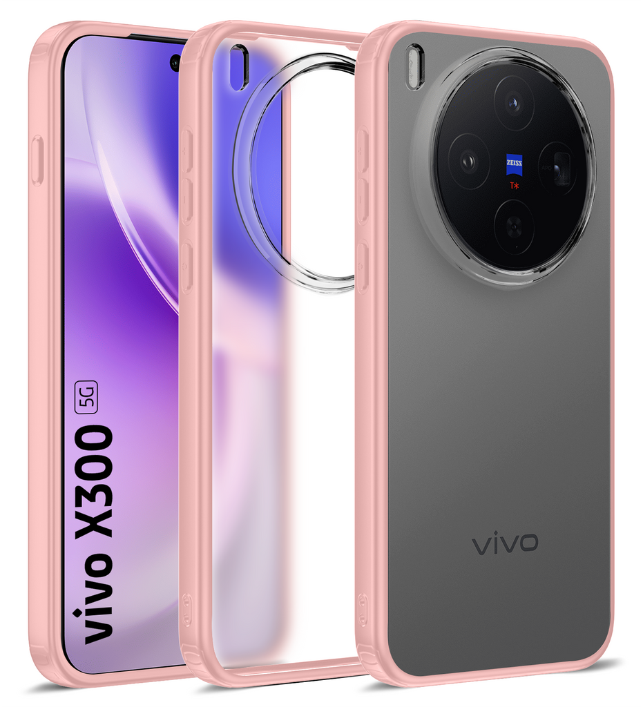 Vivo X300 5G (6.31 inch) Back Cover | Rugged Frosted Series, Summit Pink