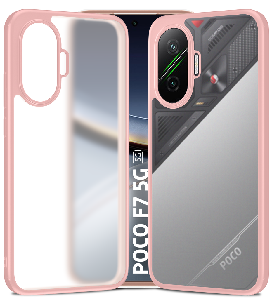 POCO F7 5G (6.83 inch) Back Cover | Rugged Frosted Series, Pink