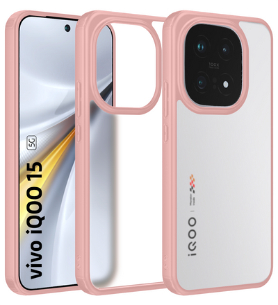 iQOO 15 5G (6.85 inch) Back Cover | Rugged Frosted Series, Pink
