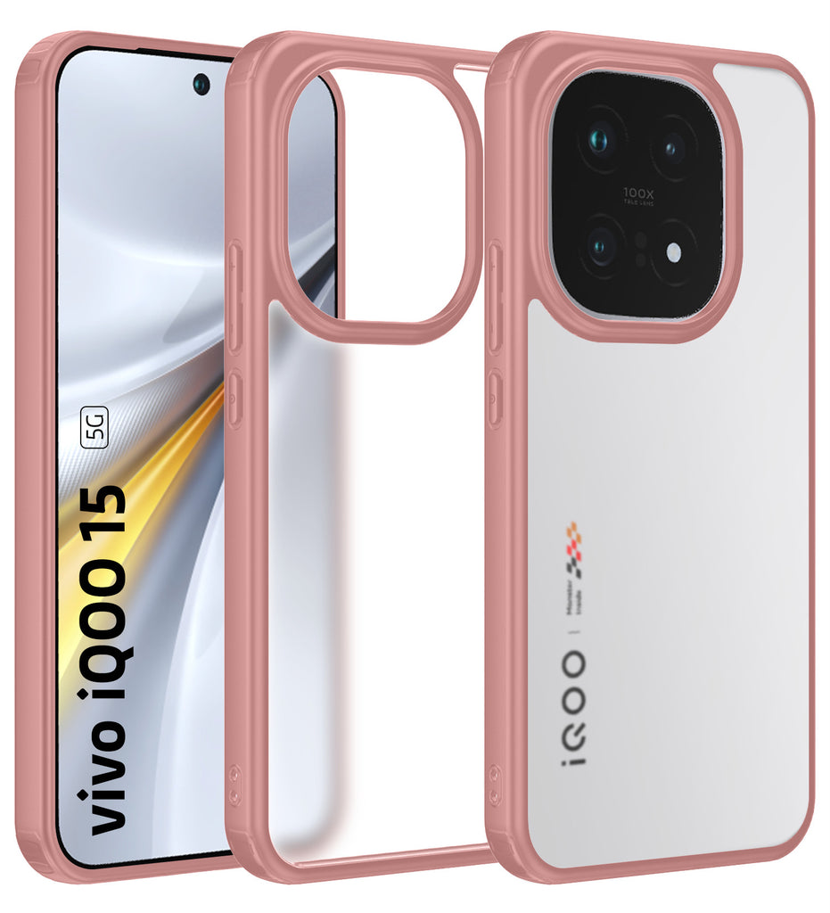 iQOO 15 5G (6.85 inch) Back Cover | Rugged Frosted Series, Pink
