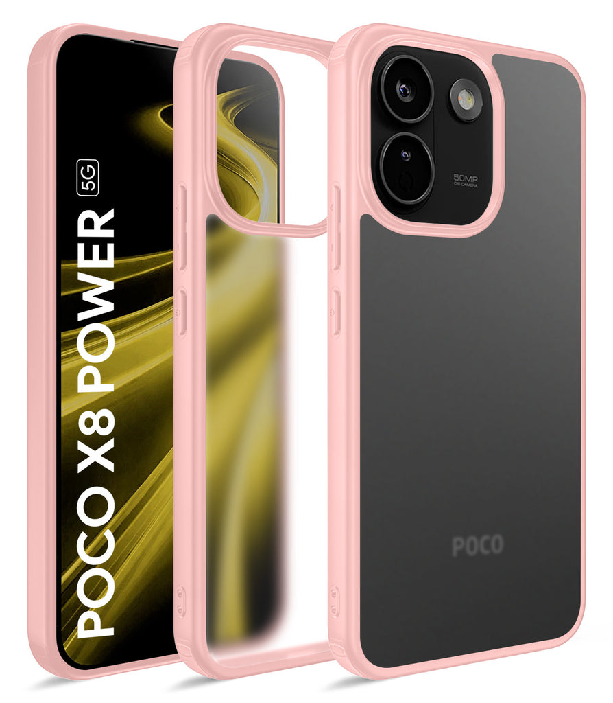 POCO X8 Power 5G (6.83 inch) Back Cover | Rugged Frosted Series, Pink