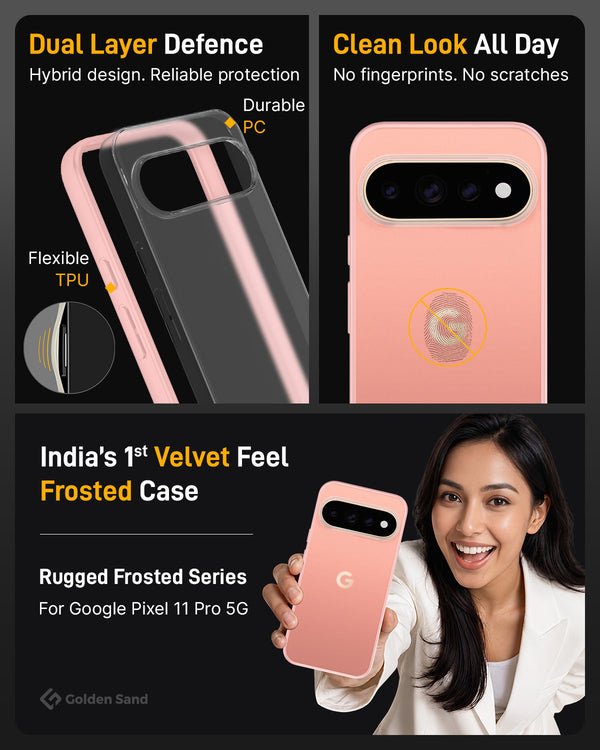 Google Pixel 11 Pro 5G (6.3 inch) Back Cover | Rugged Frosted Series, Canyon Pink