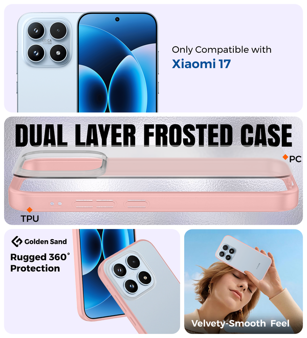 Xiaomi 17 5G (6.3 inch) Back Cover | Rugged Frosted Series, Alpine Pink