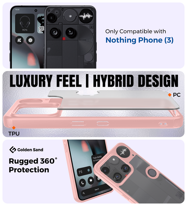 Nothing Phone (3) 5G (6.67 inch) Back Cover | Rugged Frosted Series, Pink