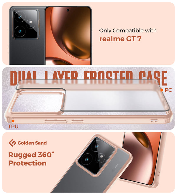 Realme GT 7, Realme GT 7T 5G (6.8 inch) Back Cover | Rugged Frosted Series, Pink